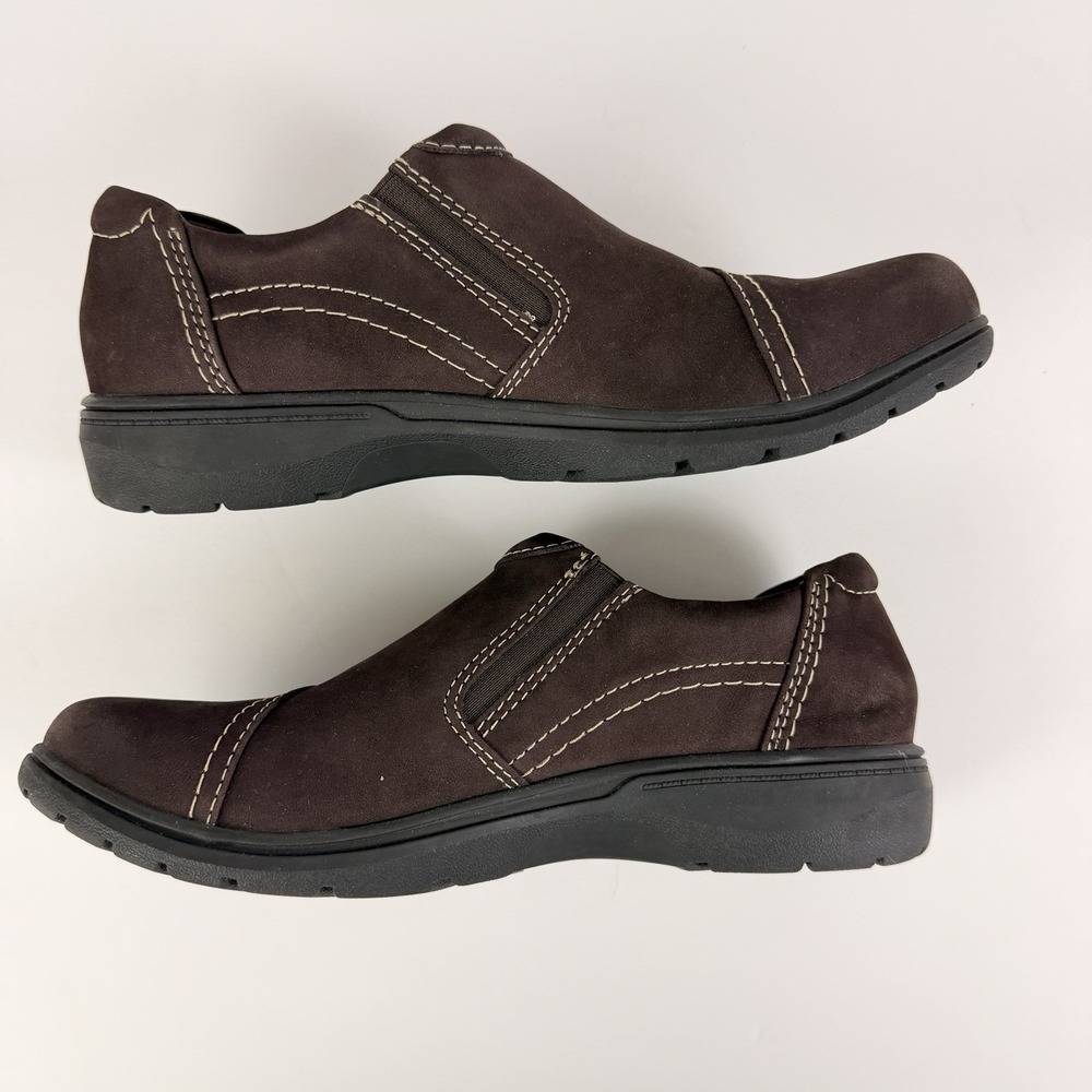 Clarks Carlyle Ray Brown Nubuck Slip On Shoes Womens 9 NWOB Comfort - Picture 3 of 9